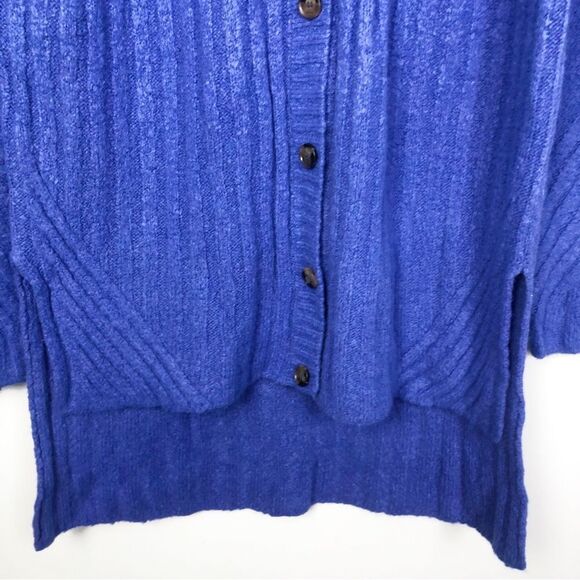 ANTHROPOLOGIE | MOTH Oversized High Low Button Front Blue Cardigan Women’s Small - Picture 4 of 11